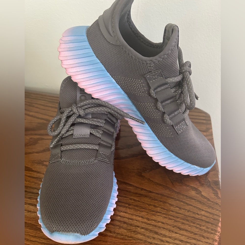 Womens Adidas Gray and Pink Gradient Sneakers